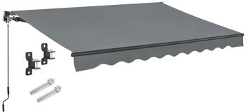 Juskys Markise 400 x 300 cm für Terrasse & Balkon grau