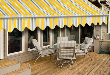 wismar Markisen Gelenkarmmarkise 350x250cm grau-blau-gelb