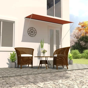 vidaXL Einziehbare Markise 300&times;150 cm orange und braun (145897)
