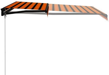 vidaXL Einziehbare Markise handbetrieben 350 x 250 cm orange und braun (3055189)