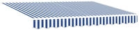 vidaXL Markisenersatzstoff Blau und Wei&szlig; 3,5 x 2 m Polyester
