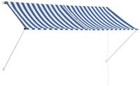 vidaXL Einziehbare Markise 250&times;150 cm Blau und Wei&szlig;