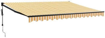 vidaXL Elektrische Markise mit Kurbel 4 x 3 m gelb und wei&szlig; (3154508)