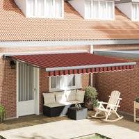 vidaXL Ausziehbare Markise Rot und Schwarz 350 x 250 cm