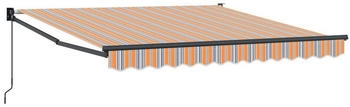 vidaXL Manuelle Einziehbare Markise mit mehrfarbigem Streifen 350 x 250 cm (3330295)