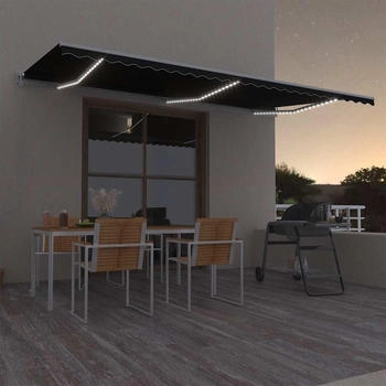 vidaXL Automatische Markise mit LED & Windsensor 600 x 300 cm anthrazit (3068974)
