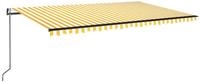 vidaXL Markise Automatisch Einziehbar 500x350 cm Gelb und Wei&szlig;