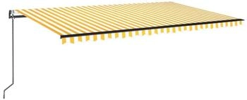 vidaXL Markise Automatisch Einziehbar 500x350 cm Gelb und Wei&szlig; (3069228)