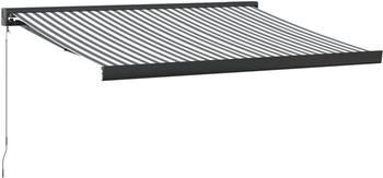 vidaXL Markise Einziehbar Anthrazit & Wei&szlig; 3,5x2,5 m Stoff & Aluminium (3216129)