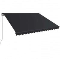 Vidaxl Manual Retractable Awning With Led 450x300 Cm Anthracite (46874+46849)