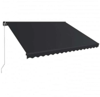 vidaXL Markise Manuell Einziehbar mit LED 450x300 cm Anthrazit (3051246)