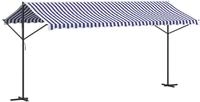 vidaXL Freistehende Markise Blau und Wei&szlig; 500x300 cm Stoff und Stahl