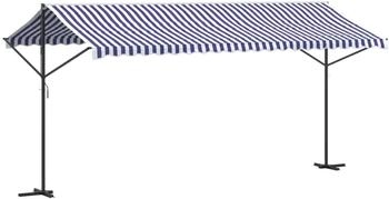 vidaXL Freistehende Markise Blau und Weiß 500x300 cm Stoff und Stahl (368933)