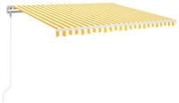 vidaXL Markise Automatisch Einziehbar 450x350 cm Gelb und Wei&szlig;