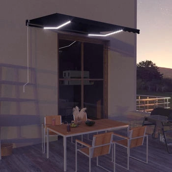vidaXL Markise Manuell Einziehbar mit LED 350x250 cm Anthrazit (3051244)
