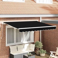vidaXL Markisenersatzstoff Schwarz 3 x 2,5 m Polyester