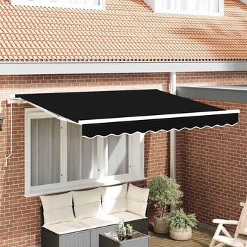 vidaXL Markisen-Ersatzstoff Schwarz 300 x 250 cm Segeltuch (42000544)