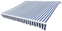 vidaXL Markisenbespannung Canvas Blau & Wei&szlig; 5x3 m