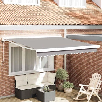 vidaXL Einziehbare Markise Hellgrau 300 x 250 cm Stoff, Metall (3330100)