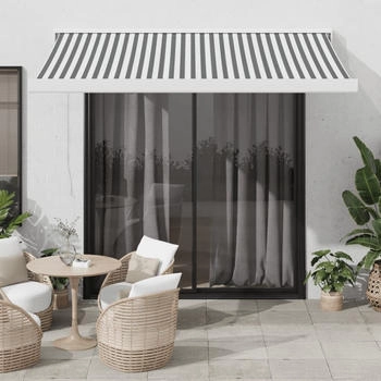 vidaXL Markise Einziehbar Anthrazit und Wei&szlig; 3x2,5 m Stoff & Aluminium (3216123)