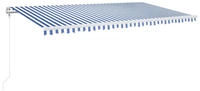 vidaXL Markise Automatisch Einziehbar 600x350 cm Blau und Wei&szlig;