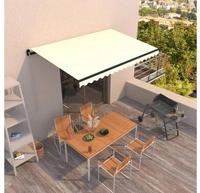 Markise Manuell Einziehbar 450x350 Cm Creme Vidaxl