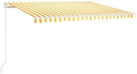 vidaXL Markise Manuell Einziehbar 450x350 cm Gelb und Wei&szlig;