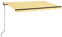 vidaXL Markise Manuell Einziehbar 400x350 cm Gelb und Wei&szlig;