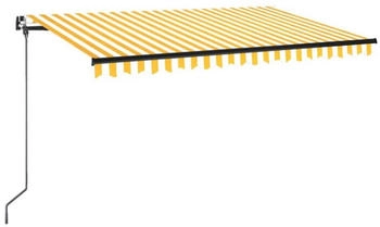 vidaXL Markise Manuell Einziehbar 400x350 cm Gelb und Weiß (3069178)