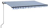 vidaXL Markise Manuell Einziehbar 400x350 cm Blau und Wei&szlig;