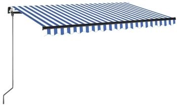 vidaXL Markise Manuell Einziehbar 400x350 cm Blau und Weiß (3069176)