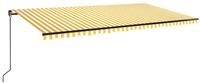 vidaXL Markise Manuell Einziehbar 600x350 cm Gelb und Wei&szlig;