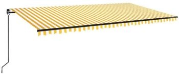 vidaXL Markise Manuell Einziehbar 600x350 cm Gelb und Weiß (3069238)