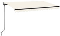vidaXL Markise Manuell Einziehbar 400x350 cm Creme