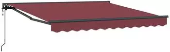 vidaXL Einziehbare Markise Bordeauxrot 300x250 cm Stoff (3329956)