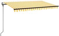 vidaXL Markise Automatisch Einziehbar 450x300 cm Gelb und Wei&szlig;