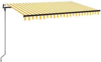 vidaXL Markise Automatisch Einziehbar 450x300 cm Gelb und Wei&szlig; (3069128)