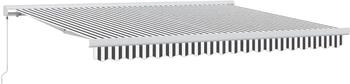 vidaXL Markise Einziehbar Anthrazit und Wei&szlig; 4x3 m Stoff und Aluminium (3216125)