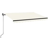 vidaXL Markise Manuell Einziehbar mit LED 350x250 cm Creme