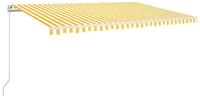 vidaXL Markise Manuell Einziehbar 500x300 cm Gelb und Wei&szlig;