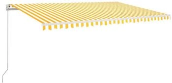 vidaXL Markise Manuell Einziehbar 500x300 cm Gelb und Wei&szlig; (3068938)