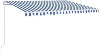 vidaXL Markise Manuell Einziehbar 400x350 cm Blau und Wei&szlig; (3068976)