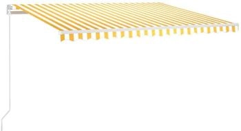 vidaXL Markise Manuell Einziehbar 400x350 cm Gelb und Weiß (3068978)