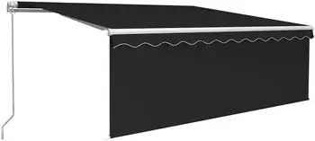 vidaXL Markise Manuell Einziehbar mit Rollo & LED 4x3 m Anthrazit (3069304)