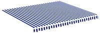 vidaXL Markisenbespannung Blau und Wei&szlig; 4x3,5 m