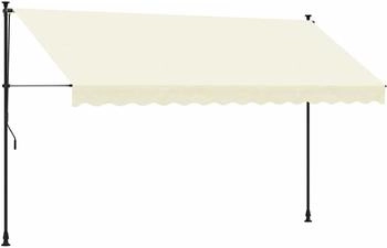 vidaXL Markise Einziehbar Creme 350x150 cm Stoff und Stahl (368748)