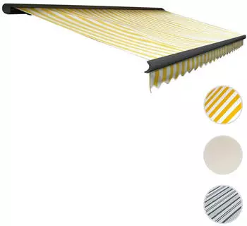 Mendler T122 Polyester mit Volant 400 x 300 cm anthrazit gelb/weiß