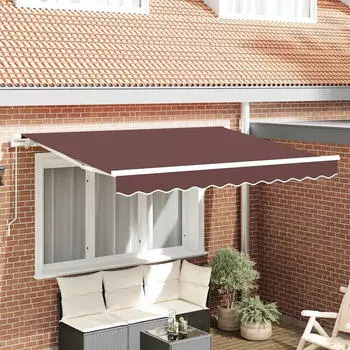 vidaXL Einziehbare Markise Braun 350 x 200 cm Polyester und Aluminium (3329675)