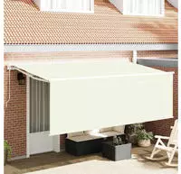 vidaXL Einziehbare Markise Creme 400 x 200 cm Polyester und Aluminium