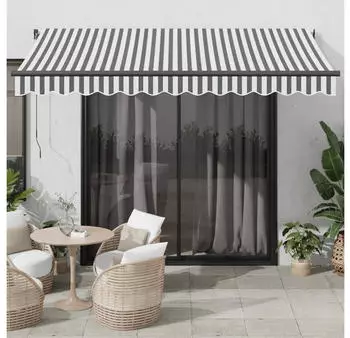 vidaXL Markise Automatisch anthrazit und wei&szlig; 350 x 250 cm (3310228)